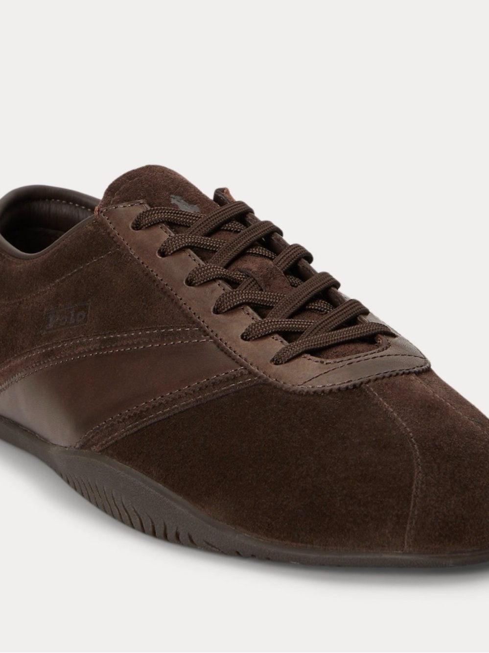 Men's Polo Ralph Lauren Brown Suede Lace-Up Sneakers